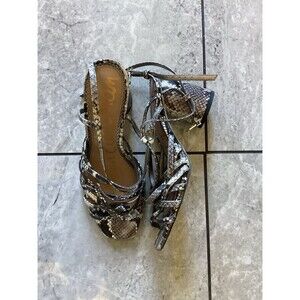 Sam Edelman Snake Print Strappy Block Heel Sandals Women US 8